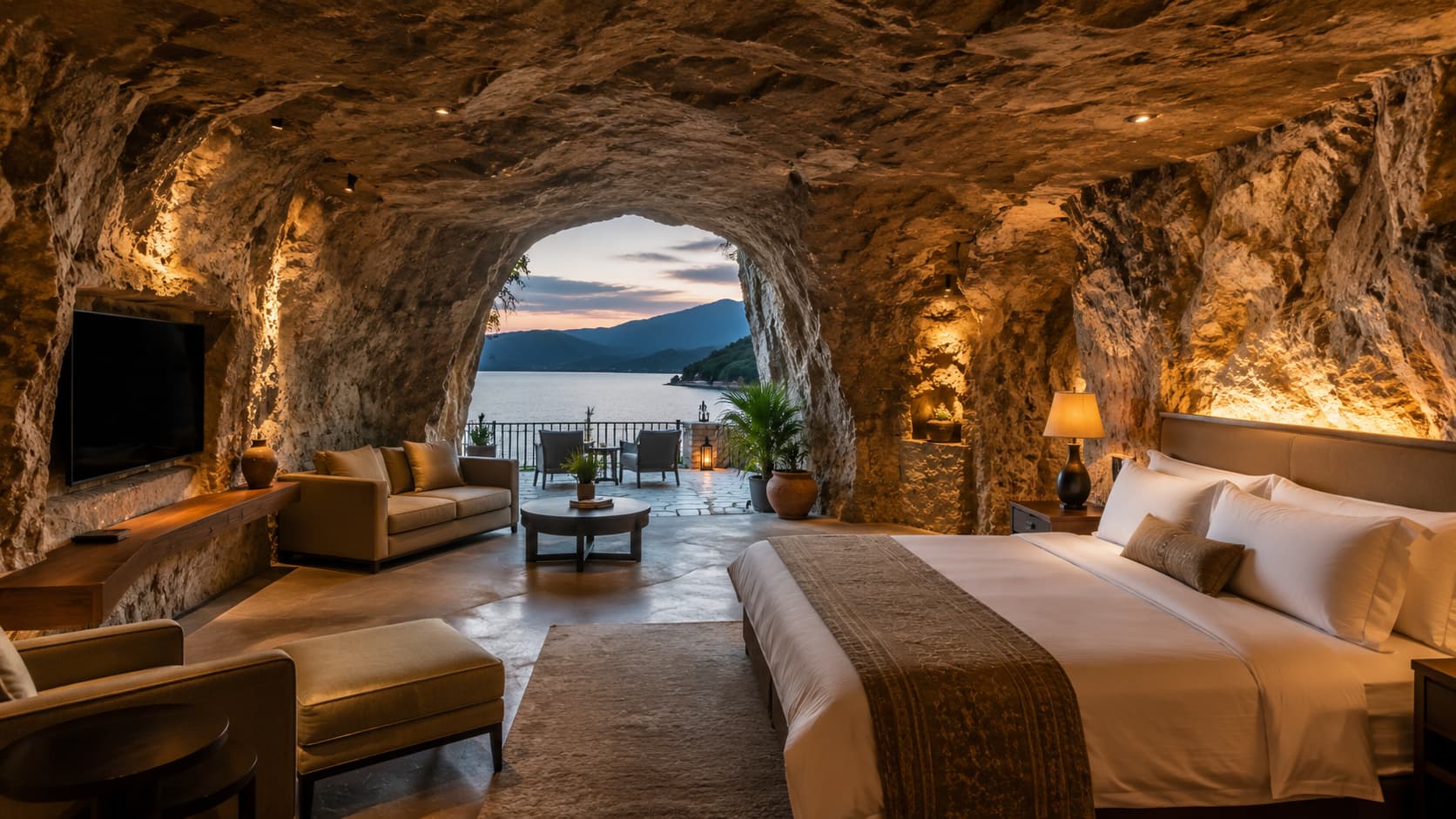 Stone cave architecture